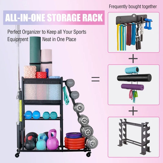 Metal Freestanding Multi-Use Sports Rack